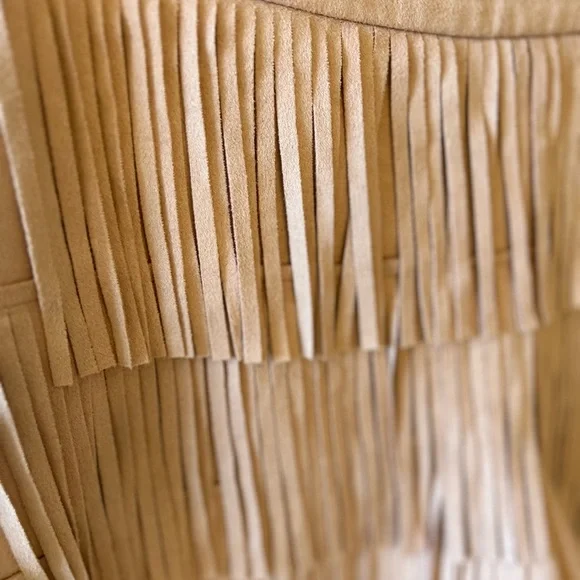 Blu Pepper Fringed Pink Suede Shorts Medium - Picture 3 of 6